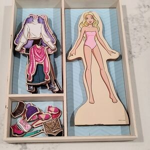 Barbie Magnetic Dress-Up Set with Pink and Purple Outfits